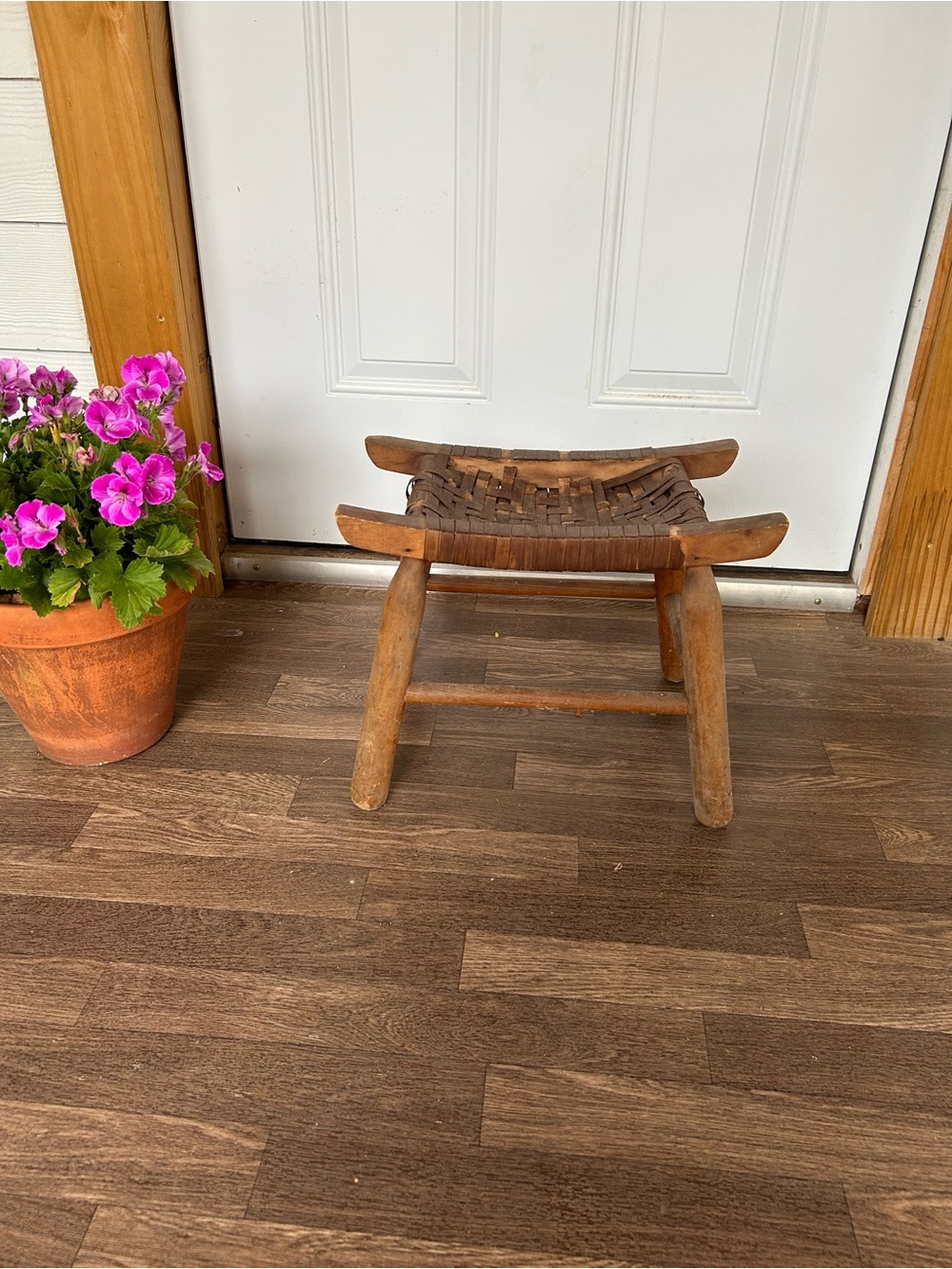 VTG Old Hickory Style Timber Footstool